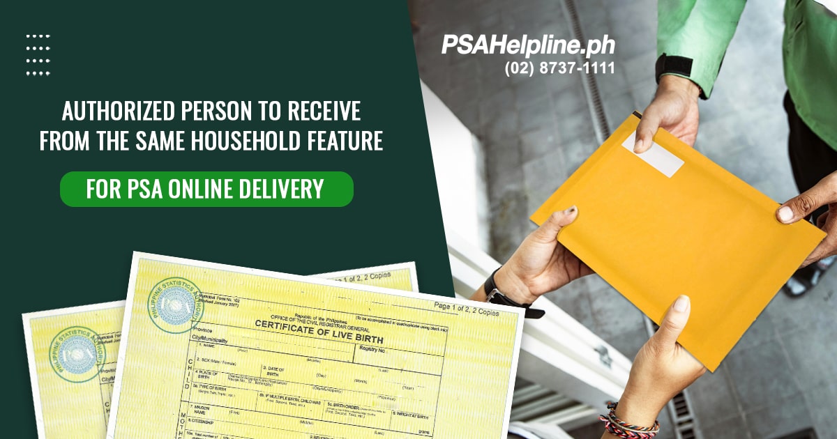 PSAHelpline.ph Authorized Person to Receive Feature for PSA certificate online orders